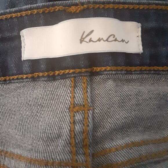 Kancan Jeans Womens 7/27 Distressed Raw Hem Mid Rise Medium Wash - Picture 5 of 11